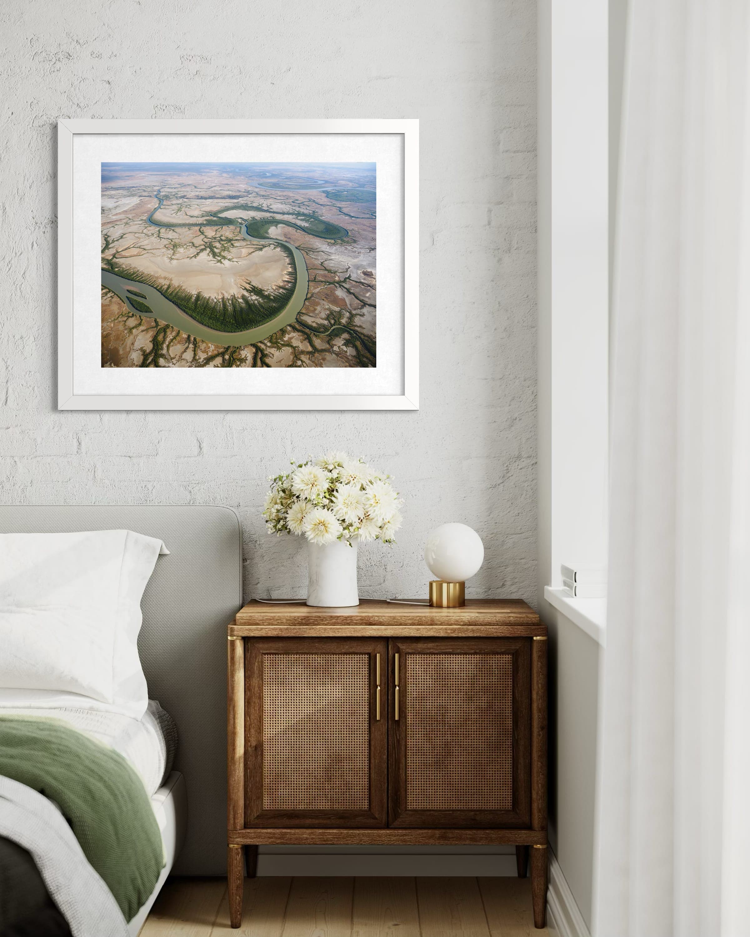 Studio Fine Art Framed in white frame with white mat